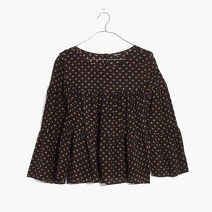 Madewell Tiered Blouse with hearts